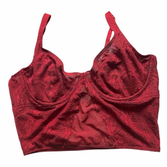 Gilly Hicks women’s red lace bralette size Large - Picture 2 of 4